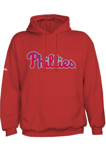 Philadelphia Phillies Mens Red Wordmark Long Sleeve Hoodie