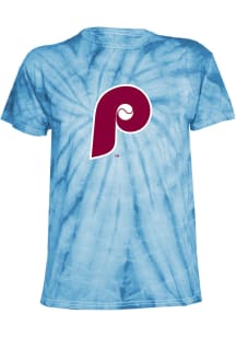 Philadelphia Phillies Light Blue Tie Dye Short Sleeve Fashion T Shirt
