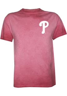 Philadelphia Phillies Red Crystal Wash Short Sleeve Fashion T Shirt