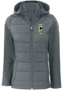Cutter and Buck Columbus Crew Womens Graphite Evoke Hood Heavy Weight Jacket