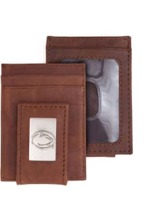Leather Front Pocket Penn State Nittany Lions Mens Money Clip - Brown