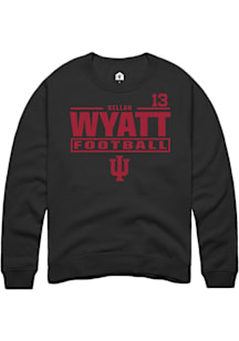 Kellan Wyatt Indiana Hoosiers Mens Black Football NIL Stacked Box Player Crew