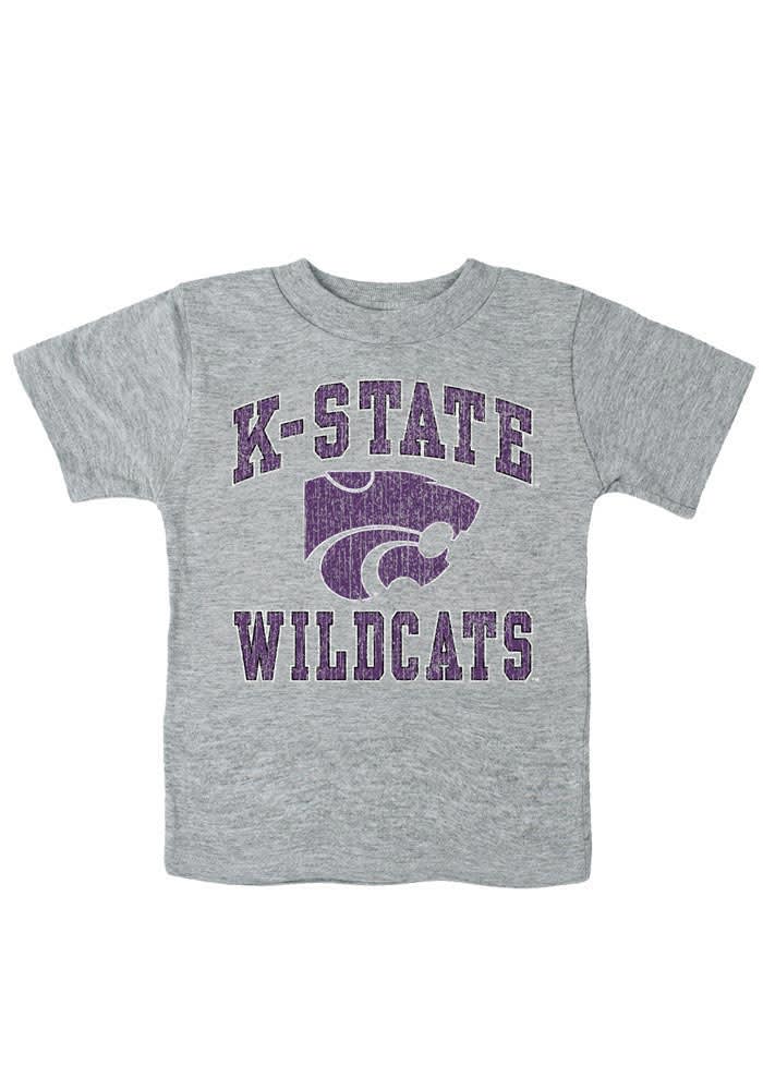K-State Wildcats Toddler Grey #1 Design Short Sleeve T-Shirt