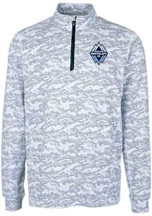 Cutter and Buck Vancouver Whitecaps FC Mens Charcoal Traverse Camo Long Sleeve Qtr Zip Pullover