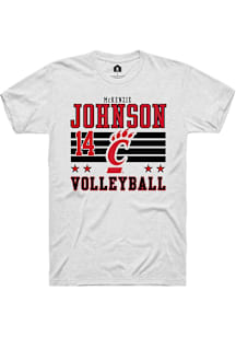 McKenzie Johnson Cincinnati Bearcats White NIL Striped Short Sleeve Player T Shirt