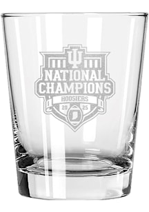 Indiana Hoosiers 2025 College Football Champions 15oz Etched Rock Glass - White