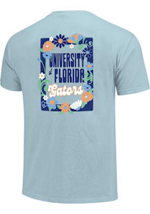 Florida Gators Womens Light Blue Floral Frame Short Sleeve T-Shirt