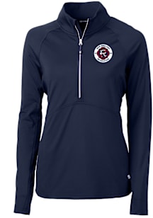 Cutter and Buck New England Revolution Womens Navy Blue Adapt Eco Qtr Zip Pullover