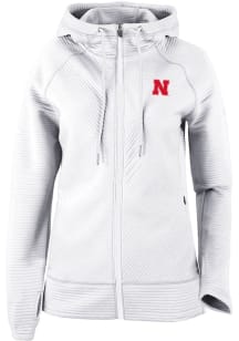 Womens Nebraska Cornhuskers White Columbia Pack It Up Long Sleeve Full Zip Jacket
