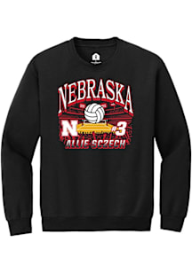 Allie Sczech Nebraska Cornhuskers Mens Black NIL Name Number Net Player Crew