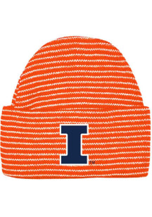 Striped Illinois Fighting Illini Newborn Knit Hat - Orange