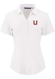 Cutter and Buck Utah Utes Womens White Vault Forge Eco Polo Short Sleeve Polo Shirt