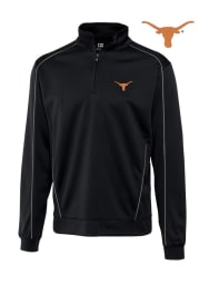 Cutter and Buck Texas Longhorns Mens Black DryTec Edge Long Sleeve 1/4 Zip Pullover