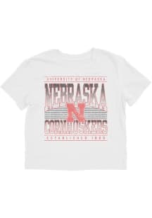 Nebraska Cornhuskers Throw Shade Puff Short Sleeve T-Shirt - White