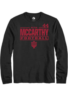 Mitch McCarthy Mens Black Indiana Hoosiers NIL Stacked Box Long Sleeve Player T Shirt