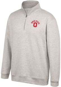 Ohio State Buckeyes Mens Oatmeal Alt Logo Long Sleeve 1/4 Zip Pullover