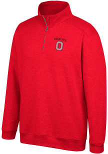 Ohio State Buckeyes Mens Red Alt Logo Long Sleeve 1/4 Zip Pullover