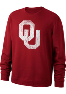 Oklahoma Sooners Mens Crimson Foundation Long Sleeve Crew Sweatshirt
