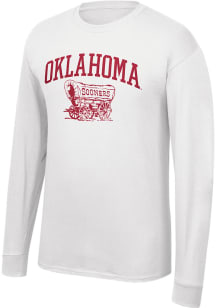 Oklahoma Sooners White Arch Mascot Long Sleeve T Shirt