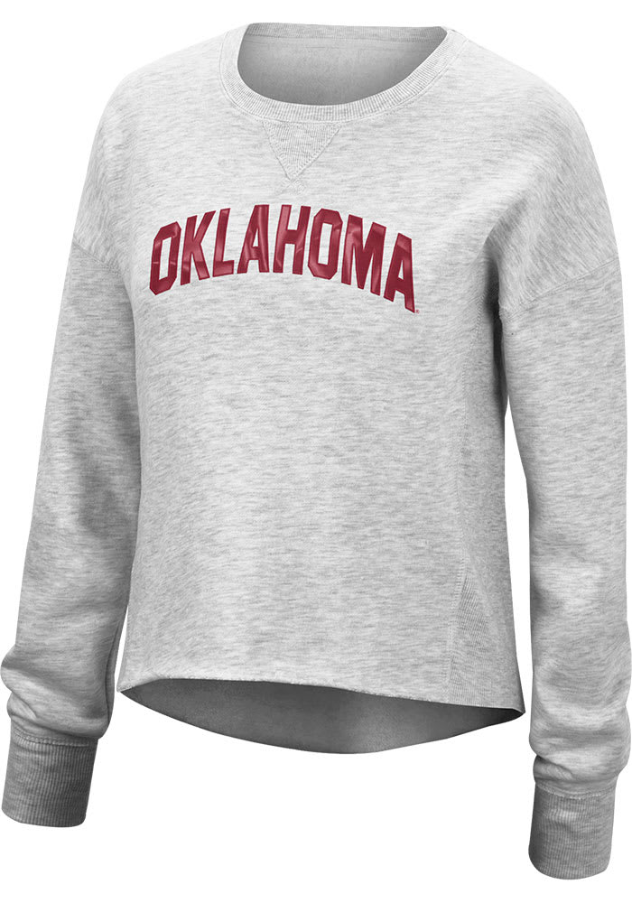 Oklahoma Sooners Womens Grey City Crew Crew Sweatshirt