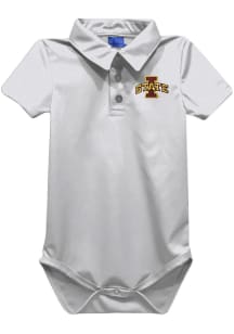 Vive La Fete Iowa State Cyclones Baby White Team Short Sleeve One Piece Polo