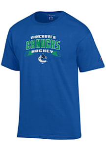 Champion Vancouver Canucks Blue Hockey Sticks Team Name Jersey Short Sleeve T Shirt