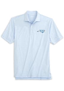 Johnnie O North Carolina Tar Heels Mens Light Blue Lyndonn Short Sleeve Fashion Polo