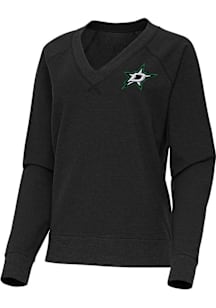 Antigua Dallas Stars Womens Black Varsity Crew Sweatshirt