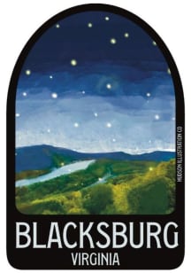 Blacksburg Window Cityscape Stickers - White