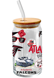 Atlanta Falcons Cheer Glass Tumbler Pint Glass - White