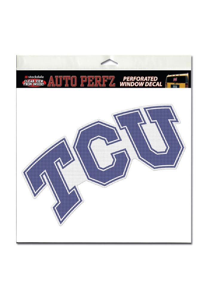 TCU Horned Frogs 8x8 Perforated Auto Decal - Purple