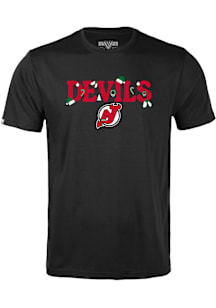 Levelwear New Jersey Devils Youth Black Richmond Jr Festive Short Sleeve T-Shirt
