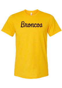 Western Michigan Broncos Broncos Script Short Sleeve T Shirt - Gold