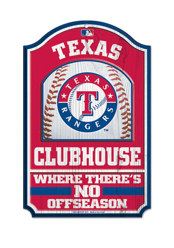 Texas Rangers 11X17 Fan Cave Wood Sign