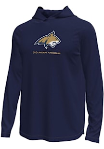 Under Armour Montana State Bobcats Mens Navy Blue Logo Tech Stretch Hood
