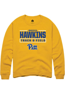 Madisyn Hawkins Rally Mens Gold Pitt Panthers NIL Stacked Box Player Crew