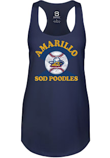 Summit Sportswear Amarillo Sod Poodles Womens Navy Blue Soft Arch Tank Top