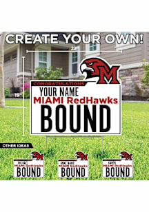 Miami RedHawks Personalized School Bound Yard Sign - White