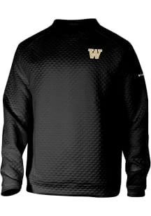 Mens Washington Huskies Black Columbia Finder Crew Sweatshirt