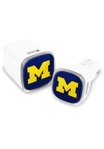 Yellow Michigan Wolverines Wall and Car Phone Charger