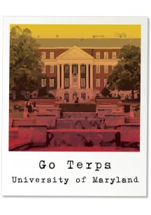 Red Maryland Terrapins 3.5&quot; Polaroid Rugged Stickers
