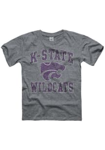 K-State Wildcats Youth Graphite #1 Design Short Sleeve Fashion T-Shirt