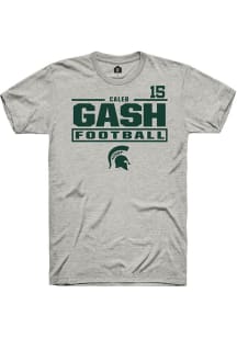 Caleb Gash Ash Michigan State Spartans NIL Stacked Box Short Sleeve T Shirt