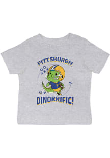 Infant Pitt Panthers Grey Vive La Fete Dino-Riffic Short Sleeve T-Shirt
