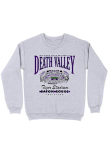 B-Unlimited LSU Tigers Mens Ash Classic Football Stadium Long Sleeve Crew Sweatshirt