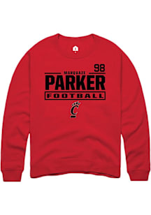 Marquaze Parker Cincinnati Bearcats Mens Red Football NIL Stacked Box Player Crew