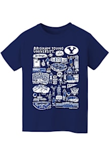 Vive La Fete BYU Cougars Youth Navy Blue Impressions Short Sleeve T-Shirt