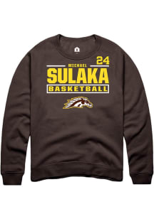 Michael Sulaka Rally Mens Brown Western Michigan Broncos NIL Stacked Box Player Crew