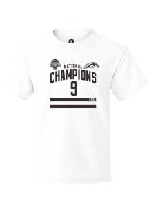 Zach Bade Youth White Western Michigan Broncos NIL 2025 National Champions Shirzee Short Sleeve Pl..