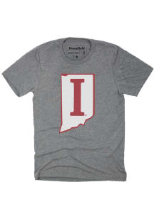 Homefield Indiana Hoosiers Grey State Shape Short Sleeve Fashion T Shirt